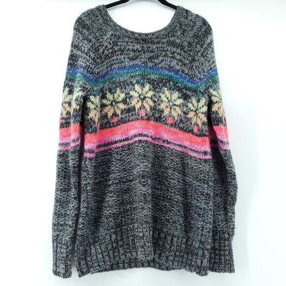 American Eagle Outfitters Rainbow Snowflake Jegging Wool Tunic Sweater Nordic S - Picture 1 of 9